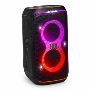 Caixa JBL com iluminação RGB vibrante