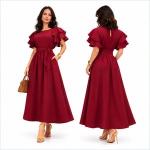 Vestido Longo Elegante Vermelho Para Festa Casamento Aniversário
